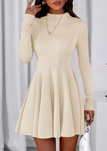 Prettygarden Fall Dresses for Women Elegant Symy 2025 Disual Long Sleeve Swing a Line Shulk Short Homecoming Party Bress in Saudi Arabia