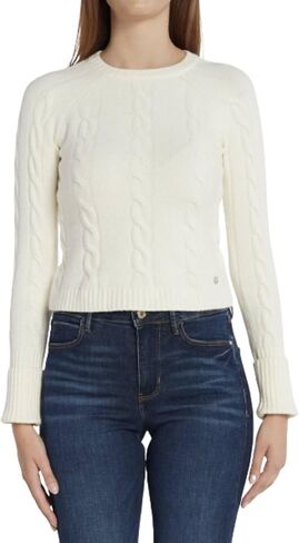 GUESS Women's Long Sleeve Round Neck Denise Cable Sweater in Saudi Arabia