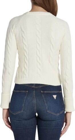 GUESS Women's Long Sleeve Round Neck Denise Cable Sweater in Saudi Arabia