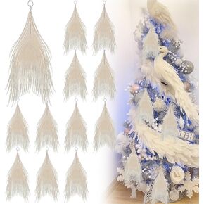 SYHOIDE 12 PCS عيد الميلاد Peacock Ringhons الحلي الزفاف الطاووس الطاووس الحلي لحلي الشجرة عيد الميلاد TEAL للمنزل ديكور يوم عيد الميلاد (النمط الكلاسيكي) in Kuwait