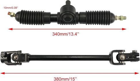 PRO BAT 300mm Steering Wheel Steel Kit 420mm Gear Rack Pinion Adjustable Shaft Set Replacement for Go Kart Go Cart ATV UTV 110cc 125cc 140cc 150cc in Kuwait