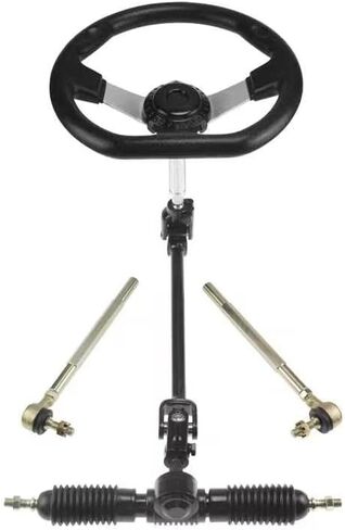 PRO BAT 300mm Steering Wheel Steel Kit 420mm Gear Rack Pinion Adjustable Shaft Set Replacement for Go Kart Go Cart ATV UTV 110cc 125cc 140cc 150cc in Kuwait