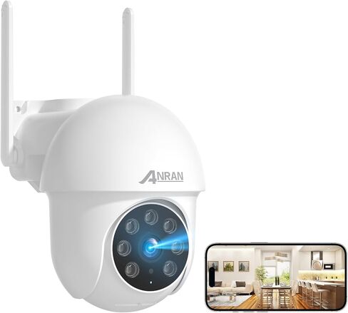 ANRAN 3K/5MP WiFi Security Camera for Home House Outdoor 2.4/5GHz Dual-Band | Auto-Tracking 360° Pan-Tilt 2-Way Audio Full Color Night Vision 24/7 Recording Local/Cloud Storage Weatherproof Fit Alexa in Saudi Arabia