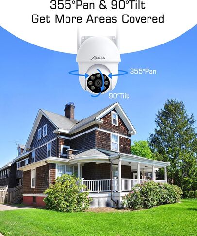 ANRAN 3K/5MP WiFi Security Camera for Home House Outdoor 2.4/5GHz Dual-Band | Auto-Tracking 360° Pan-Tilt 2-Way Audio Full Color Night Vision 24/7 Recording Local/Cloud Storage Weatherproof Fit Alexa in Saudi Arabia