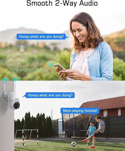 ANRAN 3K/5MP WiFi Security Camera for Home House Outdoor 2.4/5GHz Dual-Band | Auto-Tracking 360° Pan-Tilt 2-Way Audio Full Color Night Vision 24/7 Recording Local/Cloud Storage Weatherproof Fit Alexa in Saudi Arabia