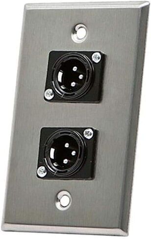 Monoprice 107398 XLR ذكر 3 -Pin لوحة حائط من سبائك الزنك بمنفذين in Saudi Arabia