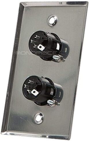 Monoprice 107398 XLR ذكر 3 -Pin لوحة حائط من سبائك الزنك بمنفذين in Saudi Arabia