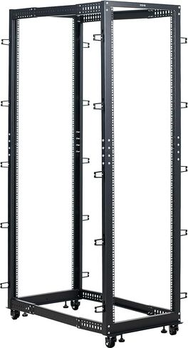 VIVO 12U Freestanding Open Frame Server Rack, 22 to 40 inch Adjustable Depth, Mobile Cart for Servers and Networking AV Equipment, Black, CART-SR12U in Kuwait