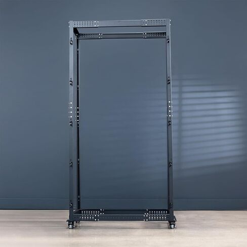 VIVO 12U Freestanding Open Frame Server Rack, 22 to 40 inch Adjustable Depth, Mobile Cart for Servers and Networking AV Equipment, Black, CART-SR12U in Kuwait