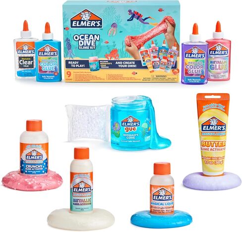 Elmer’s Celebration Slime Kit, Slime Supplies Include Assorted Magical Liquid Slime Activators and Assorted Liquid Glues, 10 Count in Saudi Arabia