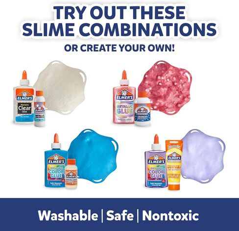 Elmer’s Celebration Slime Kit, Slime Supplies Include Assorted Magical Liquid Slime Activators and Assorted Liquid Glues, 10 Count in Saudi Arabia