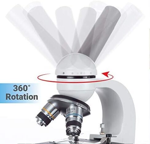 مجهر أحادي مركب AmScope M150C-50WM-50P100S، عدسات WF10x وWF25x، تكبير 40x-1000x، إضاءة LED، برايتفيلد، مكثف أحادي العدسة، تركيز محوري خشن ودقيق، مرحلة عادية، 110 فولت، تتضمن مجموعة من 50 شريحة مُجهزة، 50 بلورة in Kuwait