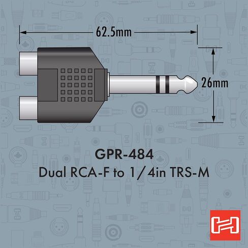 HOSA GPR-484 Dual RCA to 1/4" TRS Adaptor (Pack of 2) in Saudi Arabia