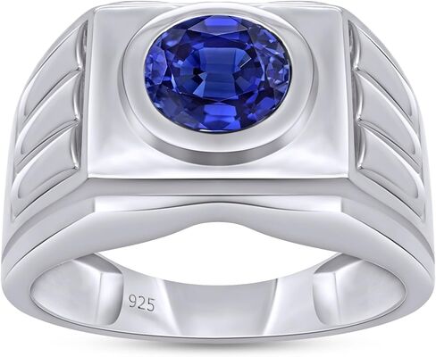 Affy Round Cut محاكاة خاتم الزواج من الياقوت الأزرق من الياقوت الأزرق في الذهب 14K على الفضة الاسترليني in Saudi Arabia