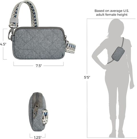 Travelon Boho Anti-Theft Phone Sling, Gray Heather in Saudi Arabia