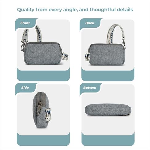 Travelon Boho Anti-Theft Phone Sling, Gray Heather in Saudi Arabia