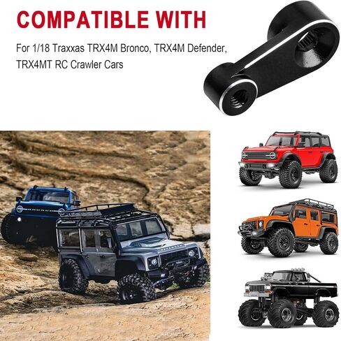 HobbyPark Aluminum Metal Servo Horn Arm for 1/18 Traxxas TRX4M TRX4MT Stock Servo Motor Upgrades Parts (Black) in Saudi Arabia