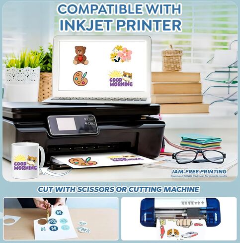 ورق Hayes، ملصق مائي منزلق مائي INKJET CLEAR 20 ورقة ممتازة لنقل شريحة مائية شفافة قابلة للطباعة مقاس A4 in Kuwait