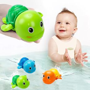 TOHIBEE Bath Toys, 3 Pack Cute Swimming Turtle Bath Toys for Toddlers 1-3, Floating Wind Up Toys for 1 Year Old Boy Girl, New Born Baby Bathtub Water Toys, Preschool Toddler Pool Toys in Saudi Arabia