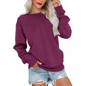 Bingerlily Womens Casual Long Sleeve Sweatshirt Crew Neck Cute Pullover Relaxed Fit Tops in Saudi Arabia