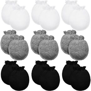 9 Pairs Newborn Baby Boys Girls Mittens 0-6 Months Infant Toddler Mittens No Scratch Solid Color Gloves in Saudi Arabia