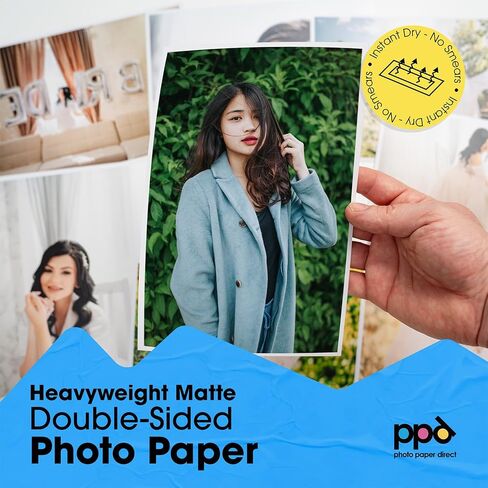 PPD 50 Sheets Inkjet Glossy Double Sided Photo Paper 8.5x11" 49lbs. 180gsm 9.9mil - Instant Dry and Water-Resistant (PPD044-50) in Kuwait