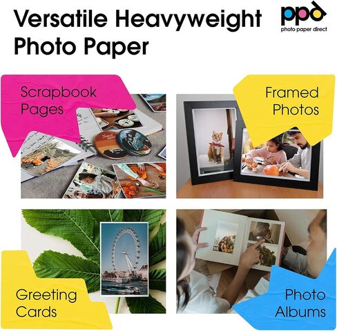 PPD 50 Sheets Inkjet Glossy Double Sided Photo Paper 8.5x11" 49lbs. 180gsm 9.9mil - Instant Dry and Water-Resistant (PPD044-50) in Kuwait