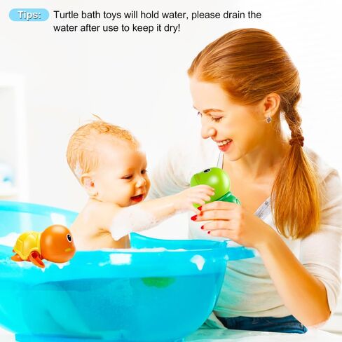 TOHIBEE Bath Toys, 3 Pack Cute Swimming Turtle Bath Toys for Toddlers 1-3, Floating Wind Up Toys for 1 Year Old Boy Girl, New Born Baby Bathtub Water Toys, Preschool Toddler Pool Toys in Saudi Arabia