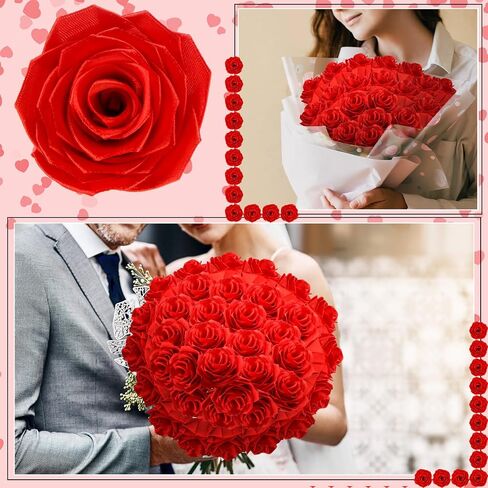Hoteam 429 PCS Premade Satin Resin Petals Half Live Witted Three Color Eternal Rose Diy Flowers Pouletts Florlasting Floral for Birthday Wedding Anniversary (Bean Pink ، Bink Pink ، Champagne) in Saudi Arabia