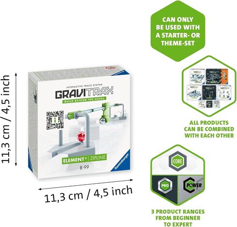 Ravensburger GraviTrax Zipline Accessory - Marble Run and STEM Toy for Boys and Girls Age 8 and Up - Expansion for 2019 Toy of The Year Finalist GraviTrax in Saudi Arabia