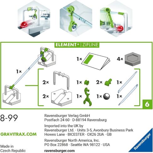Ravensburger GraviTrax Zipline Accessory - Marble Run and STEM Toy for Boys and Girls Age 8 and Up - Expansion for 2019 Toy of The Year Finalist GraviTrax in Saudi Arabia