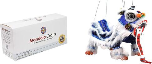 Mandala Crafts Hand String Puppet with Rod, Chinese Marionette Lion Toy, Hot Pink in Saudi Arabia