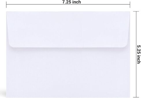 Ohuhu A7 Printable White 5x7 Envelopes 100 Pack - Quick Self Seal, for 5x7 Cards, Perfect for Christmas Cards, Weddings, Invitations, Photos, Graduation, Baby Shower, 5.25 x 7.25 inches in Saudi Arabia