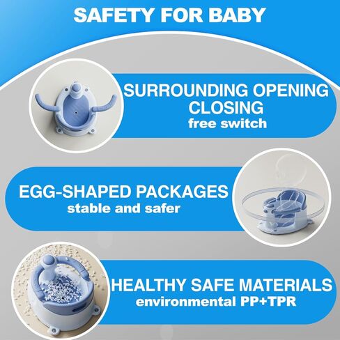 مقعد استحمام للأطفال من Trankerloop للأطفال من عمر 6 أشهر فما فوق، مقعد حمام للأطفال غير قابل للانزلاق للأطفال وحديثي الولادة، مقعد استحمام للجلوس للطفل، رمادي in Kuwait