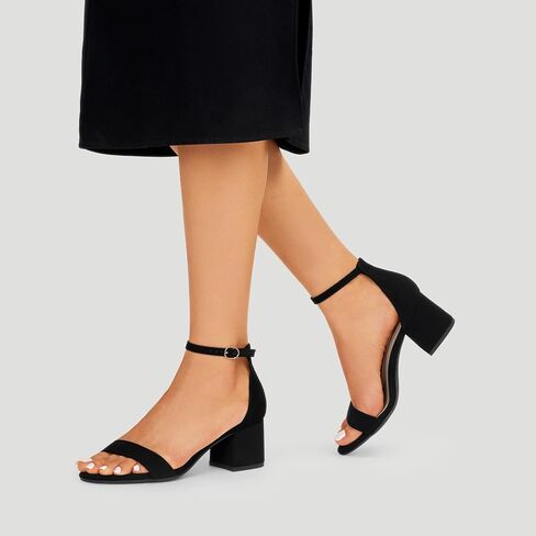 DREAM PAIRS Women's Comfort Low Block Heel Sandals | Chunky Heel Sandals, Open Toe Ankle Strap Dress Shoes, Comfortable Wedding Heels for Party, Prom and Formal Events in Saudi Arabia