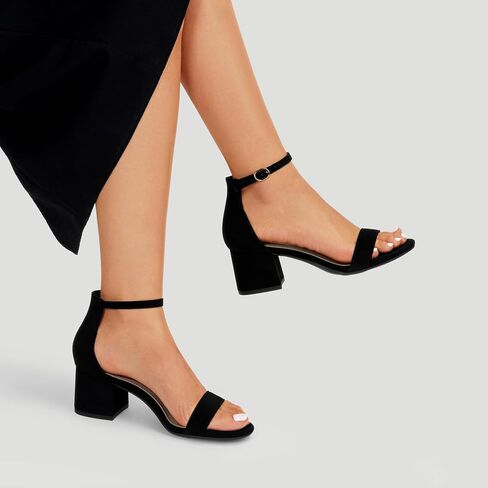 DREAM PAIRS Women's Comfort Low Block Heel Sandals | Chunky Heel Sandals, Open Toe Ankle Strap Dress Shoes, Comfortable Wedding Heels for Party, Prom and Formal Events in Saudi Arabia
