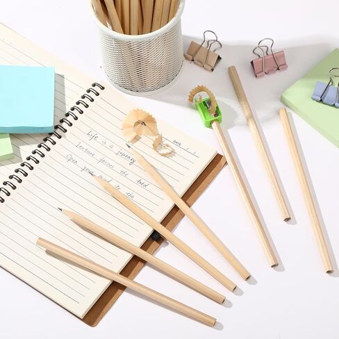 Fumete 100 Pieces Wooden Pencils Bulk Hexagonal Grip Pencils HB Graphite Pencil Pack Natural Wood Pencils for Back to School Classroom Office Supplies in Kuwait