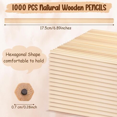 Fumete 100 Pieces Wooden Pencils Bulk Hexagonal Grip Pencils HB Graphite Pencil Pack Natural Wood Pencils for Back to School Classroom Office Supplies in Kuwait