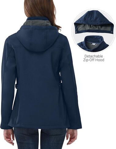 سترة نسائية من Outdoor Ventures مع غطاء رأس قابل للإزالة، سترة واقية معزولة مقاومة للماء ومعطف دافئ مبطن بالصوف in Kuwait