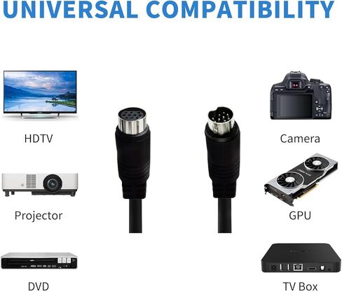 كابل تمديد Traovien Mini DIN 10 Pin، كابل صوت Mini-DIN 10 Pin ذكر إلى أنثى لجهاز استقبال التلفزيون وجهاز العرض وجهاز استقبال الصوت والفيديو وما إلى ذلك (Mini 10Pin ذكر إلى أنثى 10 أقدام) in Saudi Arabia