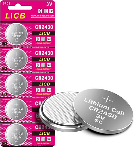 LiCB 5 عبوات بطاريات CR2430 3 فولت ذات سعة عالية وبطارية CR 2430 فائقة الأمان تدوم طويلاً in Kuwait