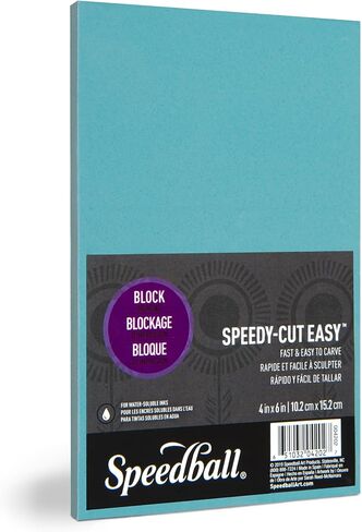 Speedball 4202 Speedy-Cut Easy Block Printing Carving Block – Soft Rubber-Like Material, Blue, 4 x 6 Inches in Kuwait