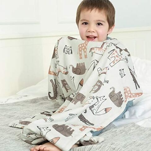 BORITAR Baby Blanket Lovely Animal Double Layer Dotted Back 30 x 40 Inch | Soft Minky Fabric Receiving Blanket for Boys Girls Infant Toddler Newborn Daily Use Crib Stroller Car Pet Shower Gift in Saudi Arabia