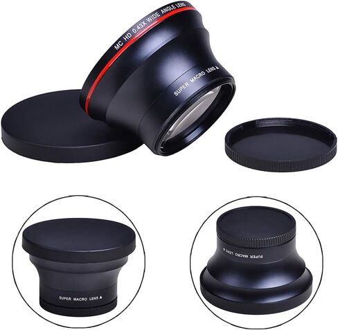 كاميرا PowerTrust 52MM 0.43x الاحترافية عالية الدقة بزاوية واسعة مع جزء ماكرو لنيكون D7100 D7000 D5500 D5300 D5200 D5100 D3300 D3200 D3100 DSLR in Saudi Arabia