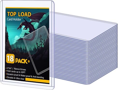 Sooez 32 Card Sleeves Hard Plastic Card Holder for Trading Card 3"x4", 35PT in Saudi Arabia