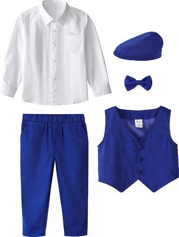 A&J DESIGN Baby Toddler Boys Gentleman Suit Set, 3pcs Outfits Shirts & Vest & Pants in Saudi Arabia