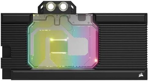 كتلة مائية من Corsair Hydro X Series XG7 RGB 3090 Ti Founders Edition GPU - لـ NVIDIA GeForce RTX 3090 Ti FE (بنية لوحة باردة من النحاس المطلي بالنيكل، تدفق شفاف بالكامل) أسود in Saudi Arabia