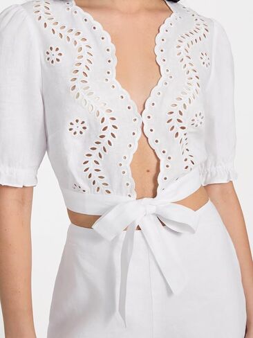 تخمين Eco للسيدات قصير الأكمام Dessa Tie Top Top in Saudi Arabia