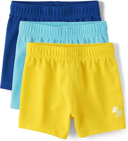 The Children's Place Baby Toddler Boys Fashion Shorts, Sky/Hudson Bay/Black 3-Pack, 3T in Saudi Arabia