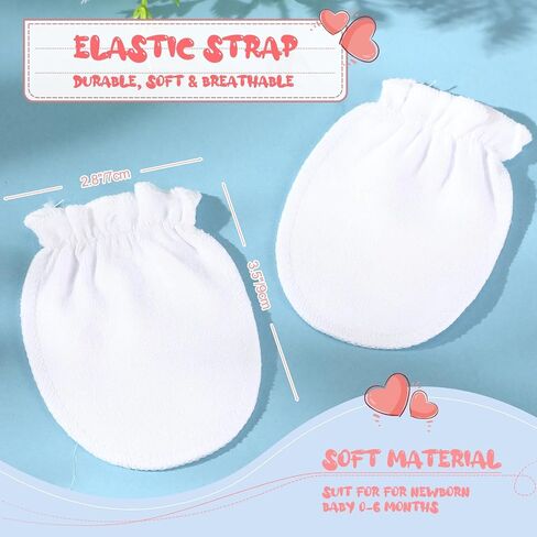 9 Pairs Newborn Baby Boys Girls Mittens 0-6 Months Infant Toddler Mittens No Scratch Solid Color Gloves in Kuwait